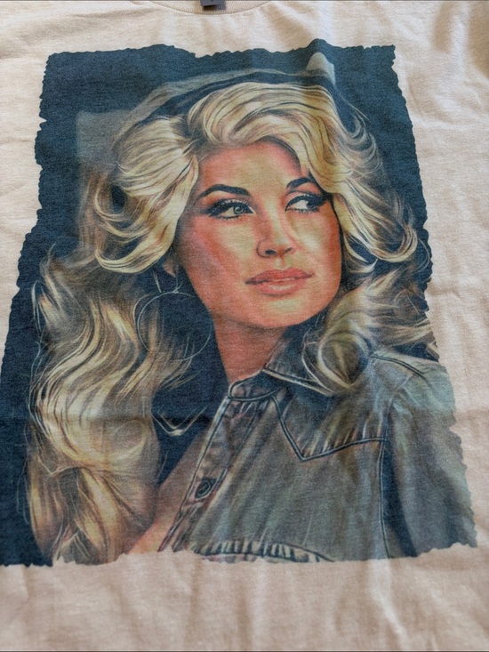 Next Level Apparel Tops - Dolly Parton Colored Portrait Graphic Tee Shirt
